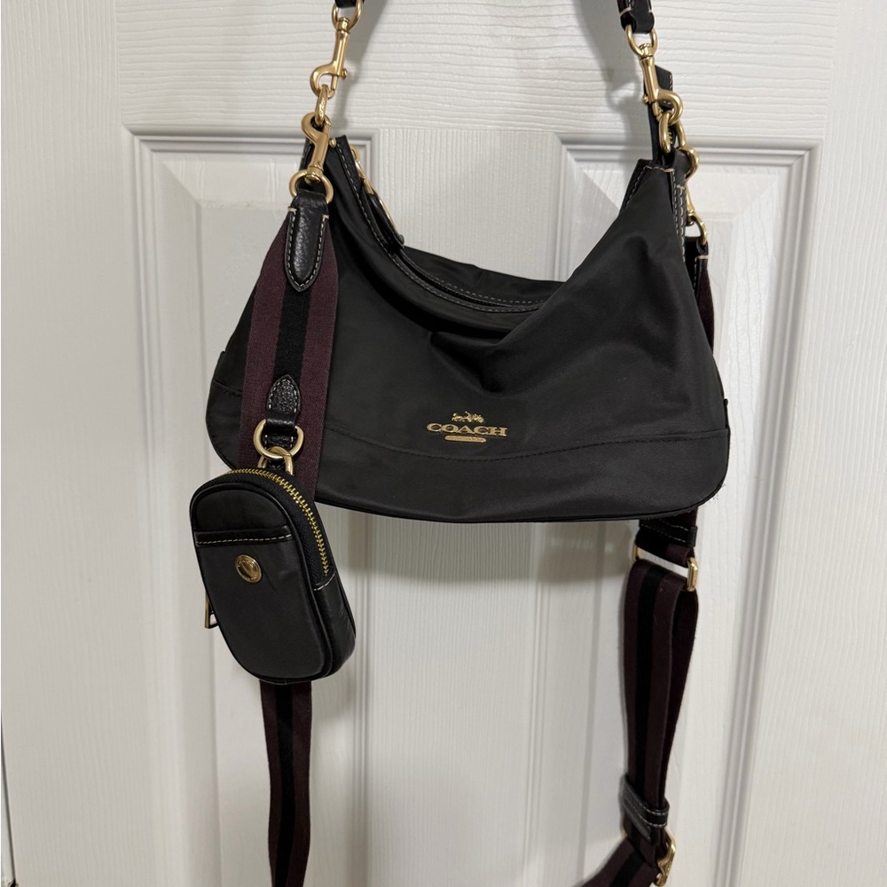Coach Black Crossbody Bag with Gold Details